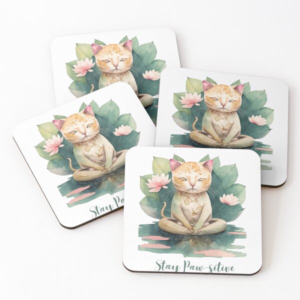 Item preview,  Stay Paw-sitive Yoga Cat 13 designed and sold by printiesart.