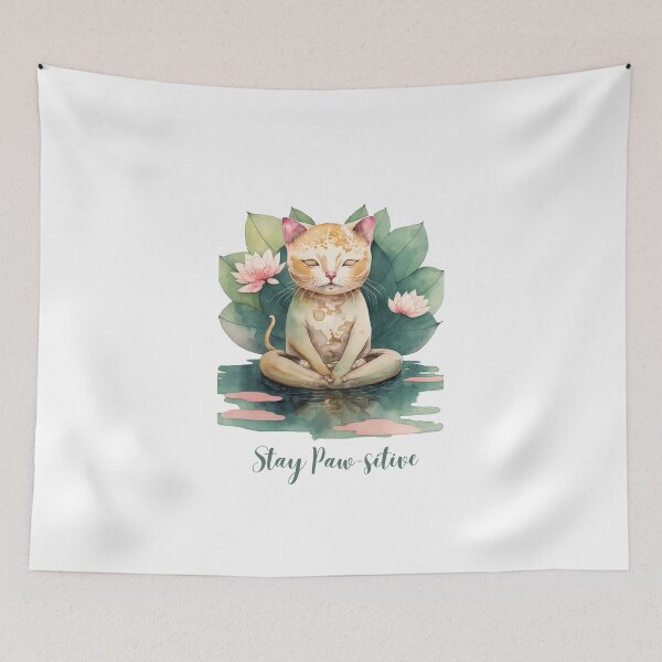 Item preview,  Stay Paw-sitive Yoga Cat 13 designed and sold by printiesart.