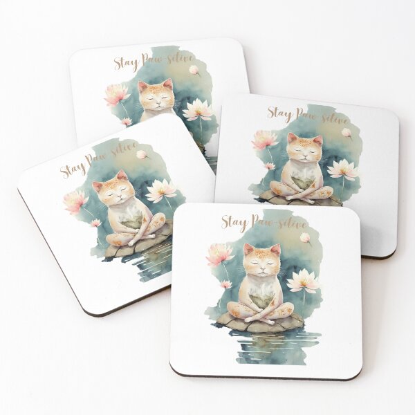 Item preview,  Stay Paw-sitive Yoga Cat 14 designed and sold by printiesart.