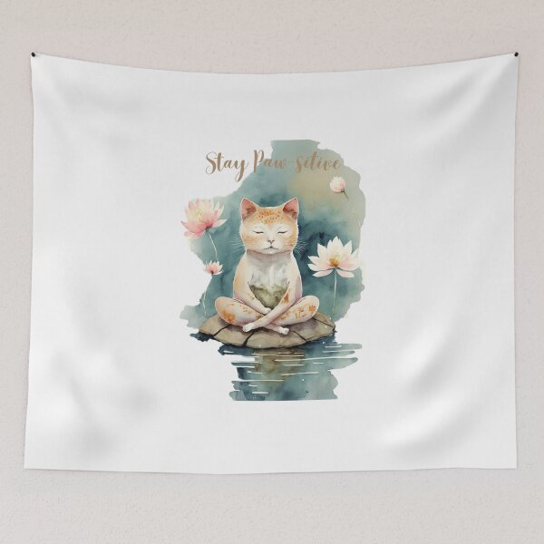 Item preview,  Stay Paw-sitive Yoga Cat 14 designed and sold by printiesart.