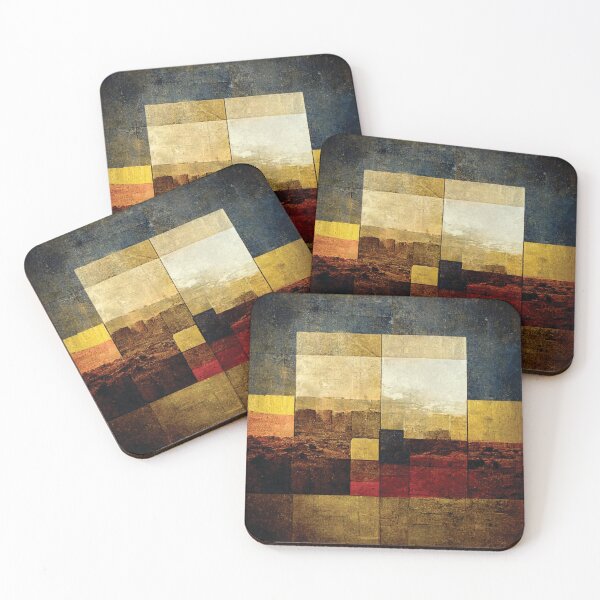 Item preview, Abstract Square Mosaic Monument Desert Valley Landscape designed and sold by Beholder Images.