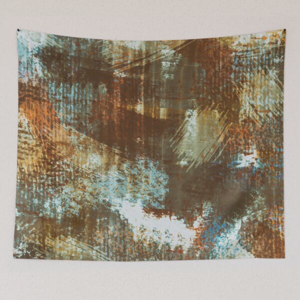Item preview, Modern Grunge Brown Teal Caramel Abstract designed and sold by jocelynsart.