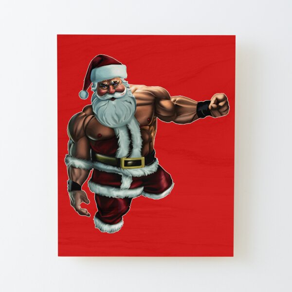 Fit Santa Claus Wood Mounted Print