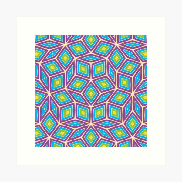 Purple, Magenta & Teal Tribal Patt - Canvas Art Print