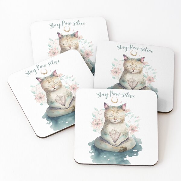 Item preview,  Stay Paw-sitive Yoga Cat 17 designed and sold by printiesart.