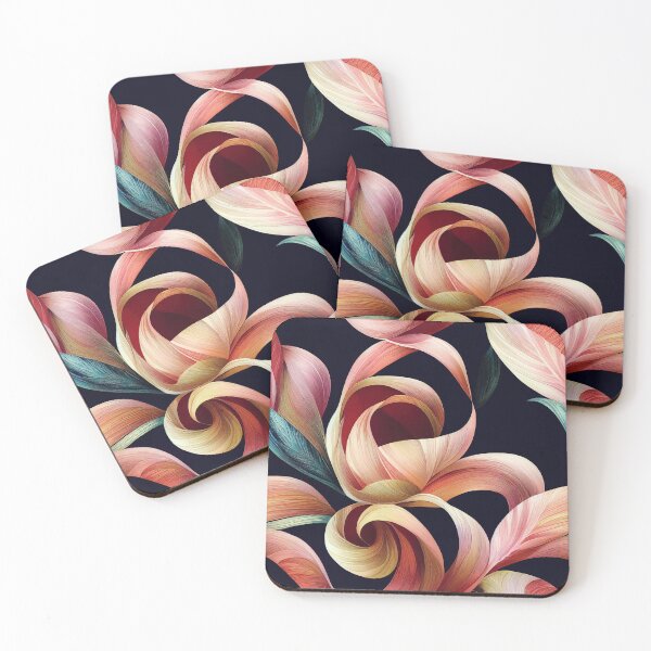 Item preview, Florally Pink and Peach on Black designed and sold by Patternifico.