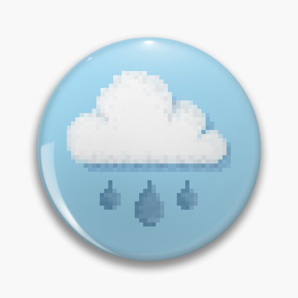 Item preview, Single Retro Rainy Cloud Pixel Weather Icon designed and sold by 8BitTrip.