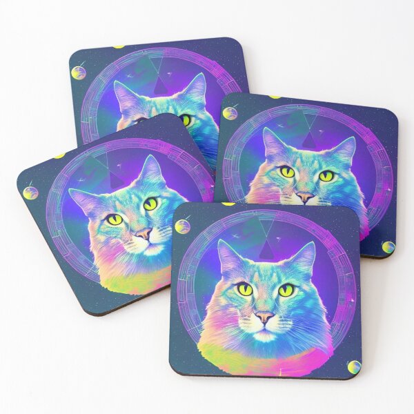 Item preview, Colorful Space Cat designed and sold by AbstractWave.