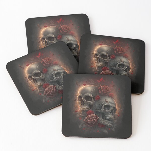 Item preview, Skull with roses and a beautiful light in the background designed and sold by Happy1-2.