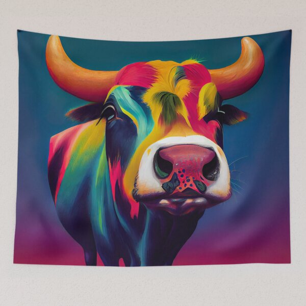 Item preview, Fred: Psychedelic Cow Portrait designed and sold by Studio Axis.