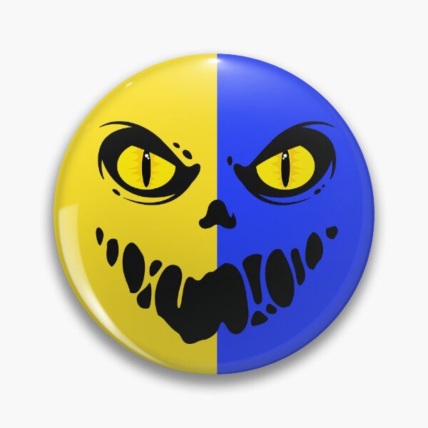 Item preview, Blue yellow smiling skeleton face designed and sold by OMdesign10.
