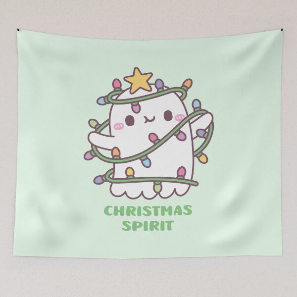 Item preview, Funny Christmas Spirit, Cute Ghost With Christmas Lights  designed and sold by rustydoodle.