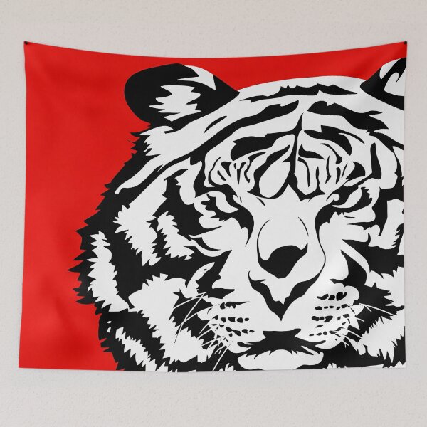 Aperçu de l'œuvre Tiger logo, geometric, vector, symmetrical, minimalism créée et vendue par DrawItOnce.