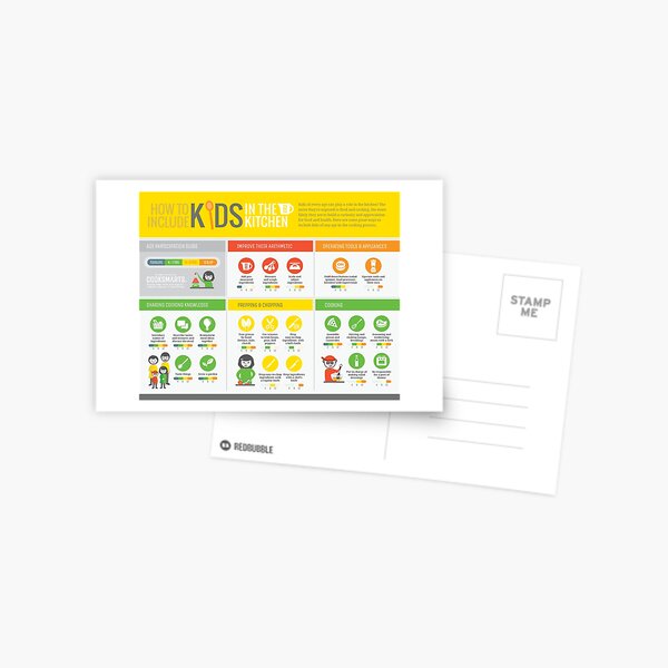 Cook Smarts' How to Involve Kids in the Kitchen Infographic Postcard
