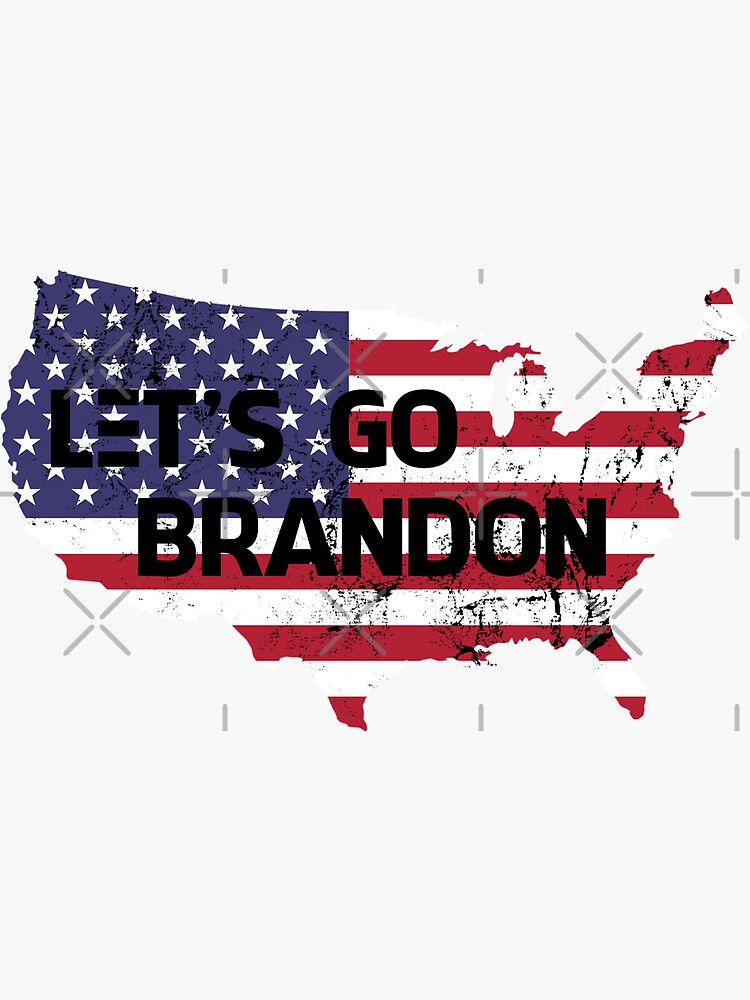 Let's Go Brandon Bumper Sticker with American Flag Sticker for