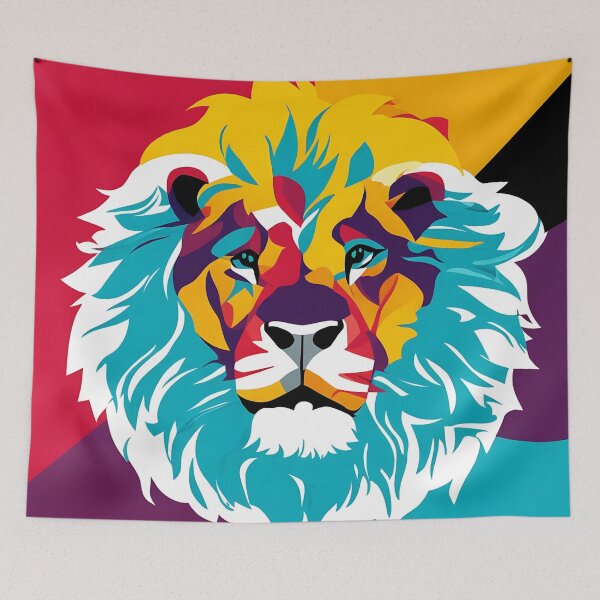 Item preview, Lion logo, geometric, vector, symmetrical, minimalism designed and sold by DrawItOnce.