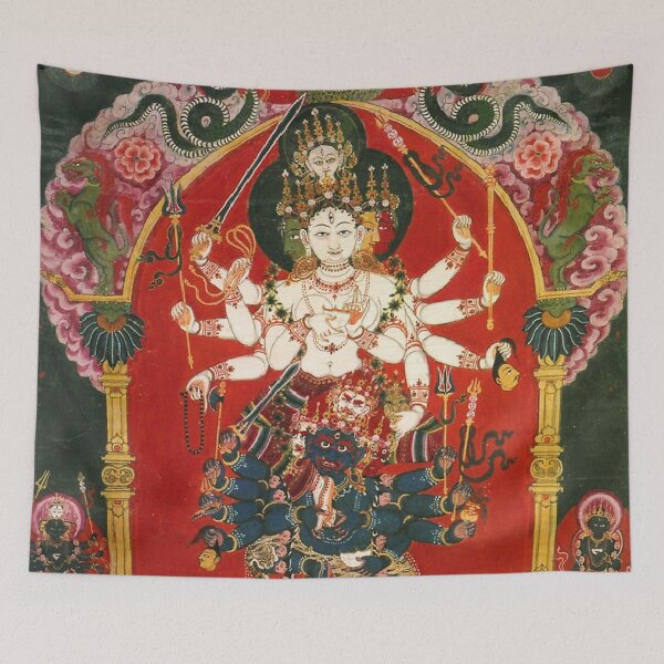 Item preview, Mandala 146 Lakshmi Mahakala Thangka Nepal designed and sold by GuyBlank.