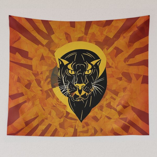 Item preview, Black panther logo, geometric, vector, symmetrical, minimalism designed and sold by DrawItOnce.