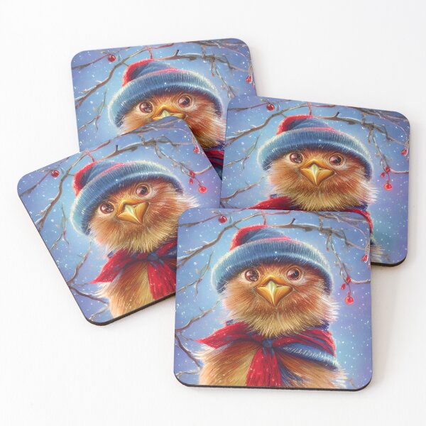 Item preview, Cute whimsical christmas fantasy birdie, winter scene designed and sold by i-cottagedesign.