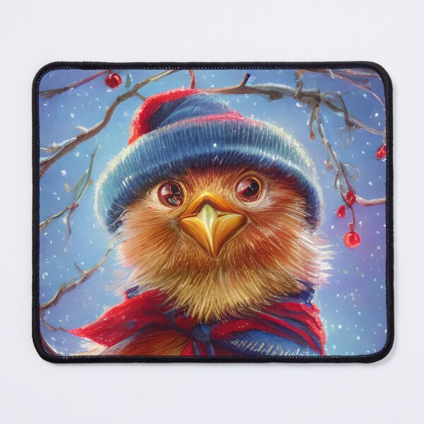 Item preview, Cute whimsical christmas fantasy birdie, winter scene designed and sold by i-cottagedesign.