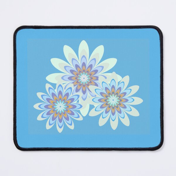 Item preview, blue floral pattern modern design blue designed and sold by Bakkia.