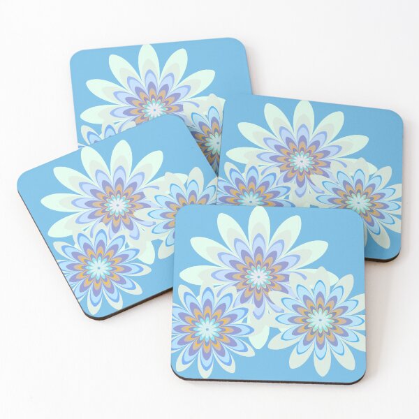 Item preview, blue floral pattern modern design blue designed and sold by Bakkia.