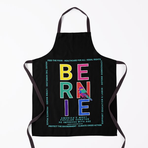 Artikelvorschau, PMD00120 Progressive Movement Designs Regenbogenfarben Bernie blauer Vogel auf Schwarz für LGBTQ-Progressive entworfen und verkauft von ProgressiveLeft.