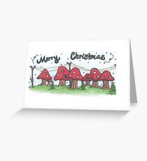 Christmas Mushrooms Greeting Card