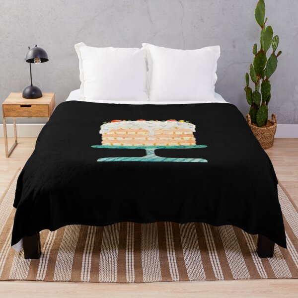 Item preview, Cake textured a happy birthday watercolor sketch black designed and sold by Yana Mustafina | Boho Soulful Designs.