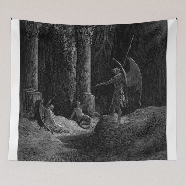 Item preview,  Paradise Lost Satan talks to Sin and Death - Gustave Dore designed and sold by Vintage Designs +.