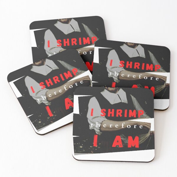 Item preview, I Shrimp Therefore I Am -Funny Shrimp Art Design -Philosopher Rene Descartes - Shrimping designed and sold by tengamerx.