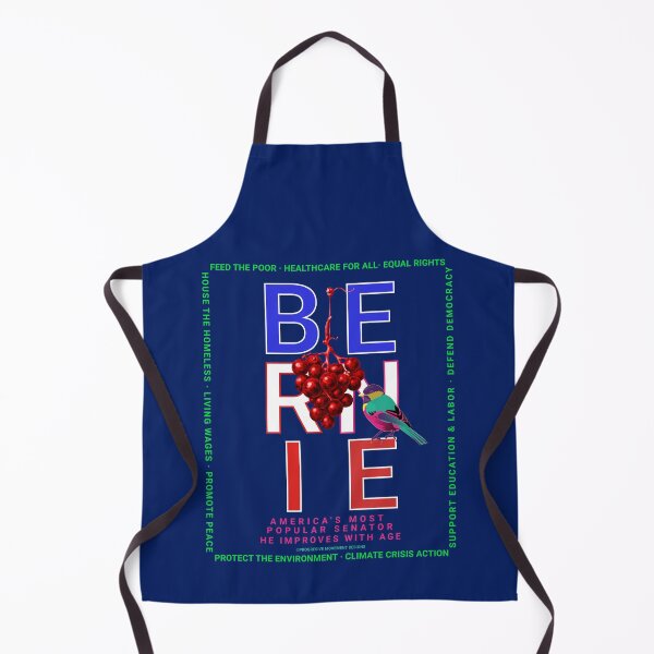Artikelvorschau, PMD00122 Progressive Movement Designs Bernie, rot, weiß, blau, Vogel, rote Trauben auf Marineblau für Progressive entworfen und verkauft von ProgressiveLeft.