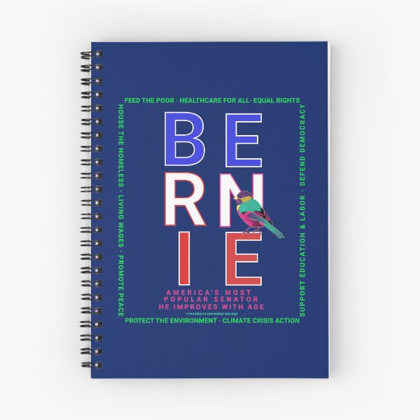 Artikelvorschau, PMD00123 Progressive Movement Designs Bernie Rot Weiß Blau mit Vogel auf Marineblau für Progressive entworfen und verkauft von ProgressiveLeft.