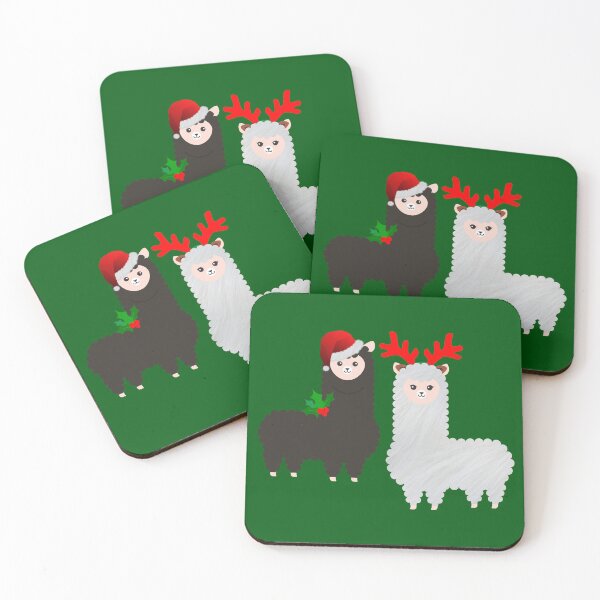 Item preview, christmas reindeer alpacas designed and sold by Gossip Rag.