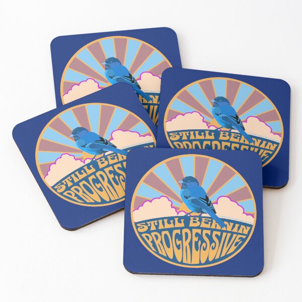 Item preview, PMD00124 Progressive Movement Designs Sunrise Still Bernin blue bird design for progressives designed and sold by ProgressiveLeft.
