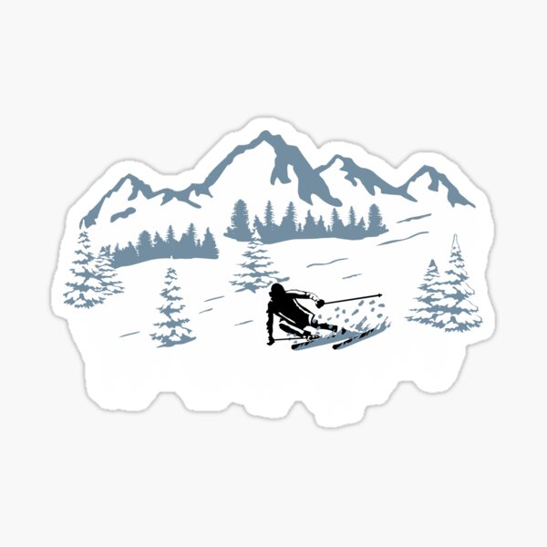 Snow Goggle Stickers Ski Snowboard Mountain Scene Waterproof Vinyl Decals  Rocky Mountains Canada for Laptops, Cars, Water Bottles 