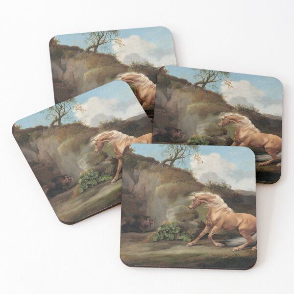 Item preview, Horse Frightened by a Lion (1762–1768) painting in high resolution by George Stubbs. designed and sold by DarlingMeadow.