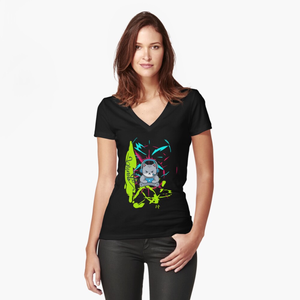 Item preview, Fitted V-Neck T-Shirt designed and sold by OMdesign10.