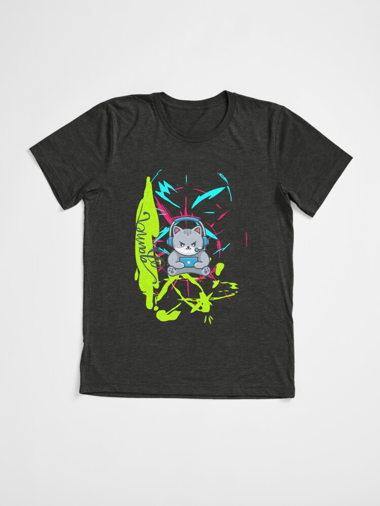 Thumbnail 3 of 7, Tri-blend T-Shirt, Colorful Cat Gamer designed and sold by OMdesign10.