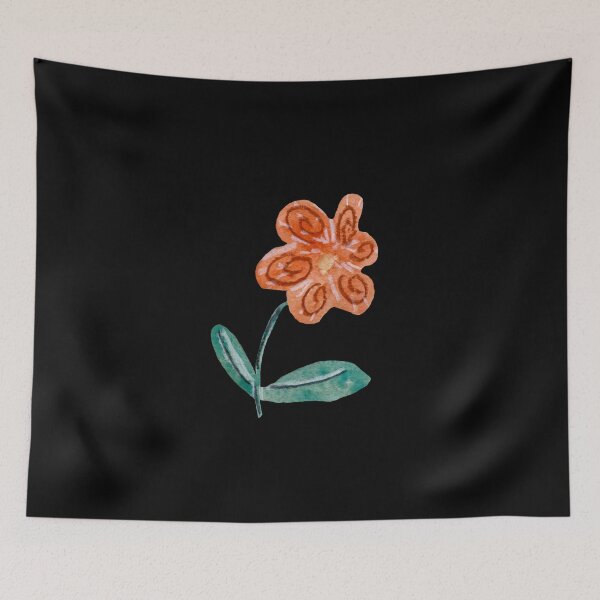 Artikelvorschau, Flower red blue textured a watercolor sketch black entworfen und verkauft von Yana Mustafina | Boho Soulful Designs.