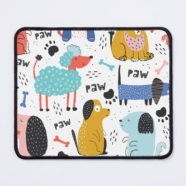 Item preview, Colorful, Funny Dog Cartoon Pattern with Dog Paw designed and sold by petpuppymania.