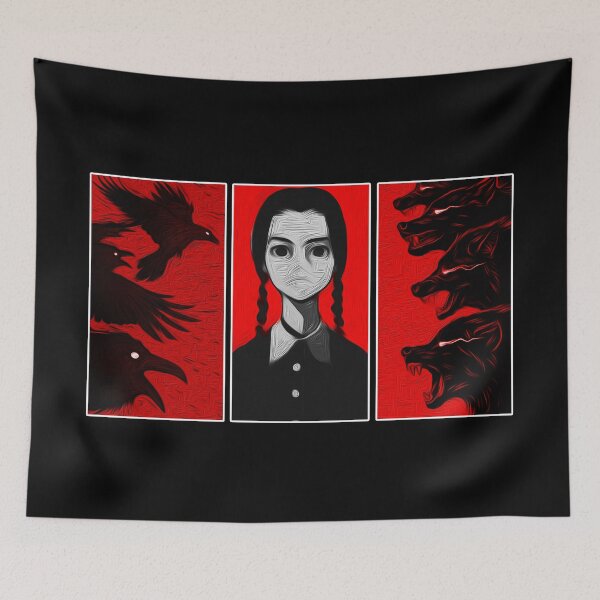 Item preview, Wednesday Addams 3 Panel Digital Art Print designed and sold by Gogmagosh.