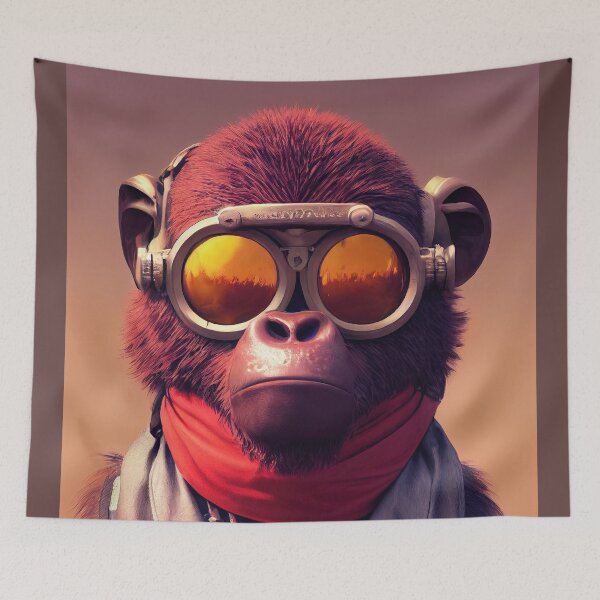 Item preview, Cyberpunk Pirate Gorilla designed and sold by MimozaStudio.