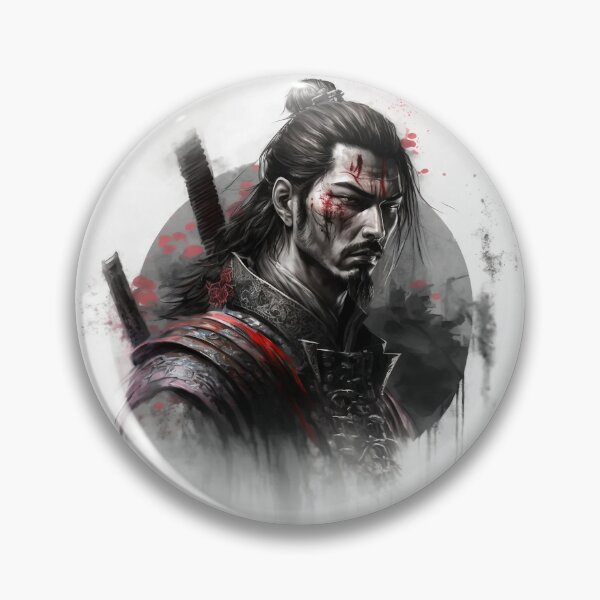 Item preview, Portrait in Ink Splash of Samurai Warrior - 04 designed and sold by Mitch-Angelo.