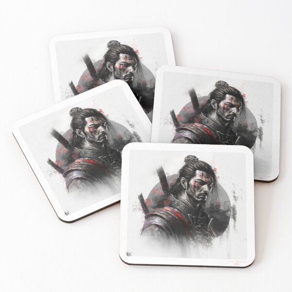 Item preview, Portrait in Ink Splash of Samurai Warrior - 04 designed and sold by Mitch-Angelo.