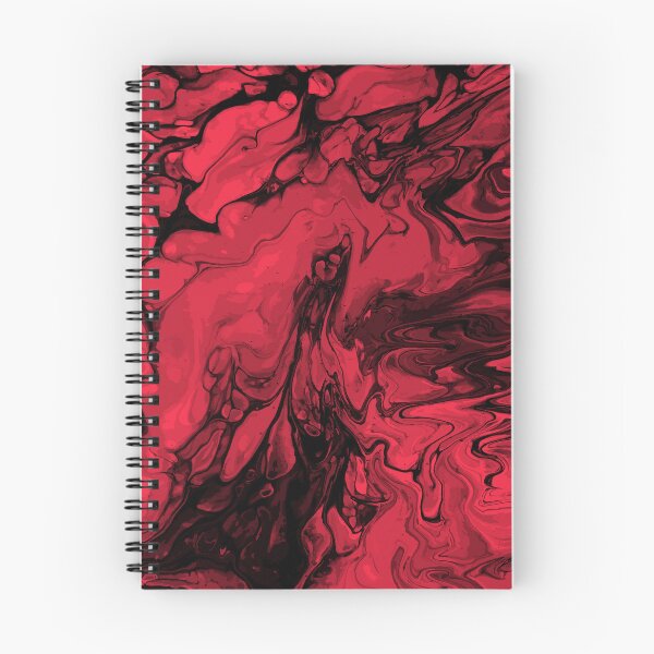 Aperçu de l'œuvre Vivid Red Palette 1 Marble Fluid Art créée et vendue par Janzay.