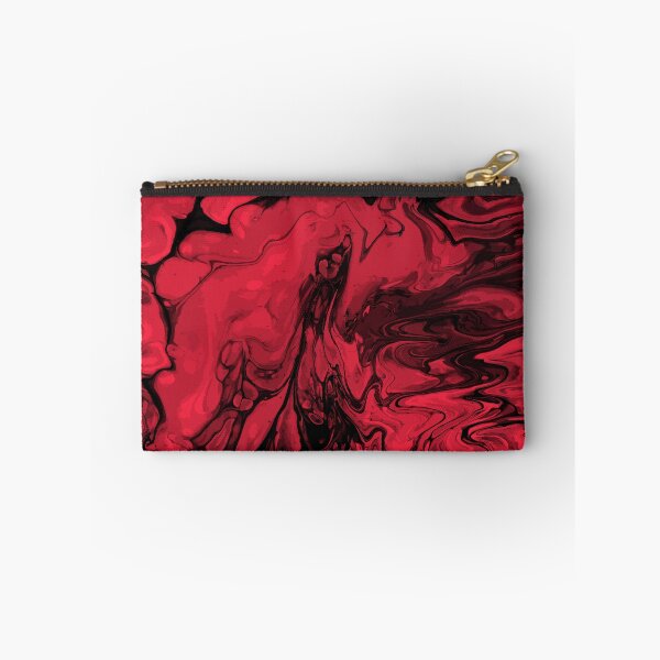 Aperçu de l'œuvre Vivid Red Palette 1 Marble Fluid Art créée et vendue par Janzay.