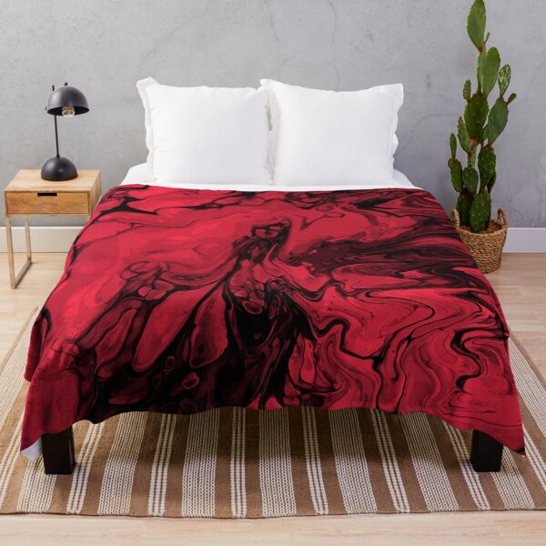 Aperçu de l'œuvre Vivid Red Palette 1 Marble Fluid Art créée et vendue par Janzay.