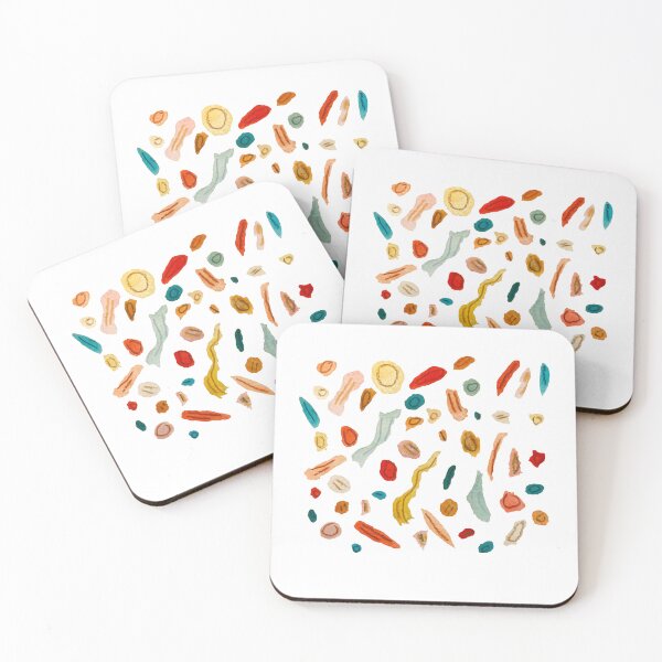 Artikelvorschau, Confetti red blue green textured birth watercolor entworfen und verkauft von Yana Mustafina | Boho Soulful Designs.
