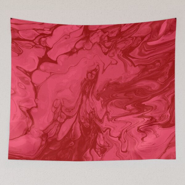 Artikelvorschau, Vivid Red Palette 3 Marble Fluid Art entworfen und verkauft von Janzay.